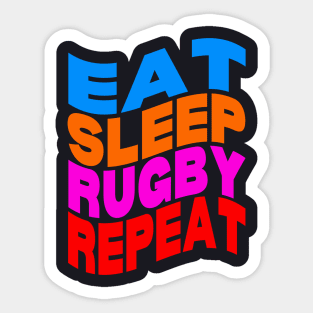 Eat sleep rugby repeat Sticker